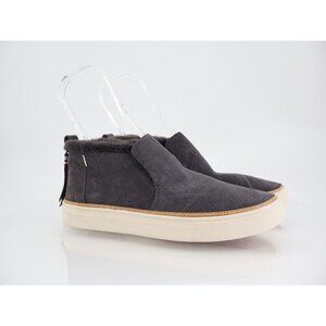 TOMS Womens Paxton Sneaker Boot Size 10 Gray Suede Fur Lined Casual Shoe